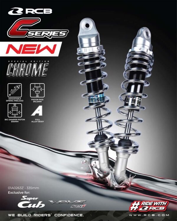 RCB Absorber C Series Chrome Size 335mm Honda