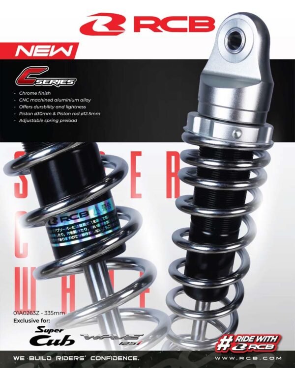 RCB Absorber C Series Chrome Size 335mm Honda - Image 2