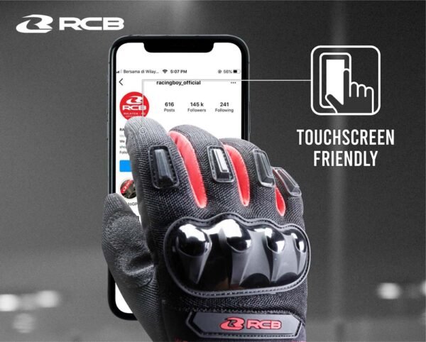 RCB Motorcycle Riding Gloves TTS Series - Image 4