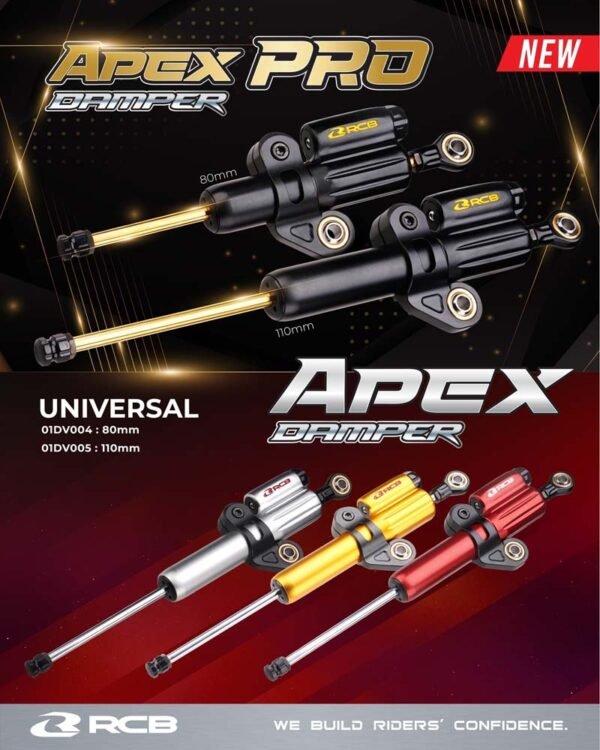 RCB Steering Damper Apex Pro (Premium Black) / Apex (Gold / Red / Silver)