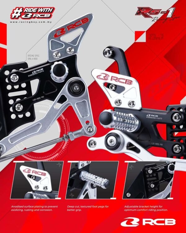 RCB Racing Footrest Yamaha R25 / R3 Single Set RS1 Series - Image 2